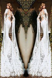 Élégants manches longues en dentelle robe de mariée appliques en dentelle de sirène sur mesure Robes de mariée plus taille robe nuptiale robe de mariee6350448