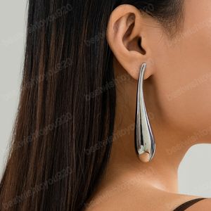 Elegante lange gladde oppervlak hanger oorbellen voor dames trendy dames designer oorbellen hangende accessoires mode-sieraden