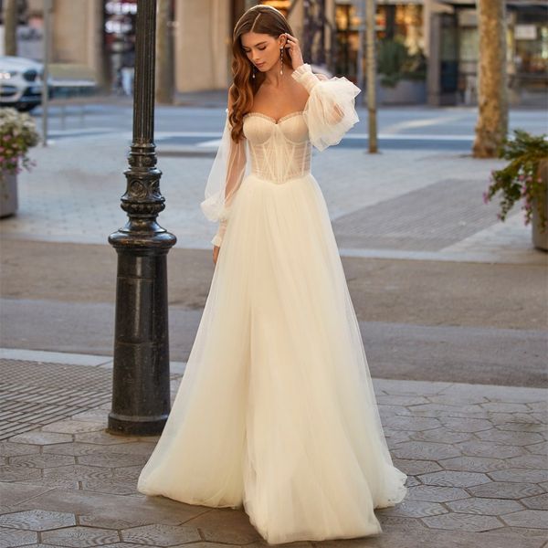 Robes de mariée en tulle long tulle