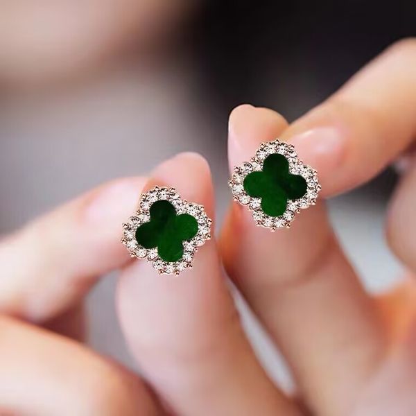 Boucles d'oreilles d'amour élégantes boucle d'oreille bijoux en or 18 carats plaqué or rose avec diamant perle boucle d'oreille bijoux de créateur femmes hommes cadeau de fête de Noël