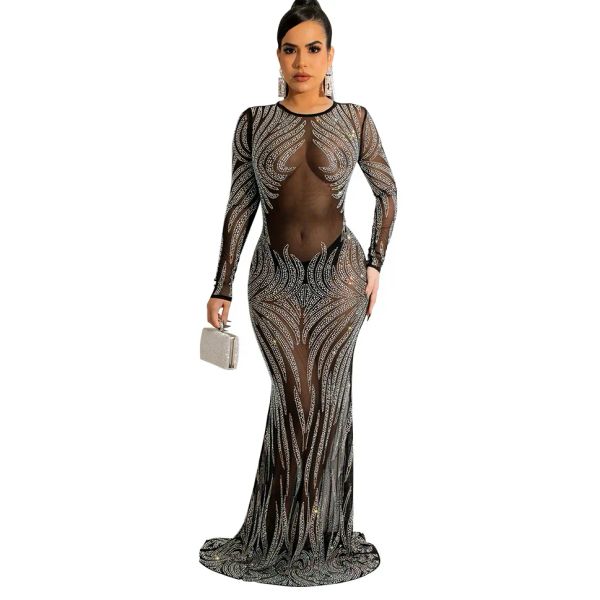 Vestidos De Noche De sirena elegantes, vestido Formal verde De manga larga De satén, cuentas sexis con abertura, Vestidos De fiesta De graduación con lentejuelas, Vestidos De novia