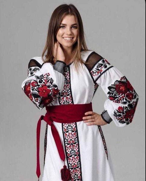 Robe Boho au Design moderne et élégant pour femmes, Maxi, manches longues, brodée ukrainienne