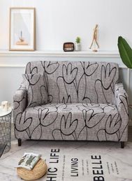Élégant Sofa Modern Cover Spandex Polyester Floral 1234 Couch de canapé Chaise de couvercle de salon Meubles de salon Protector1333771
