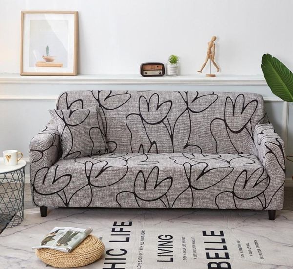Élégant Sofa Modern Cover Spandex Polyester Floral 1234 Couch de canapé Chaise de couvercle de salon Meubles de salon Protector3648071