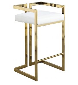 Elegante y moderno diseño Vintage, muebles de terciopelo de Metal dorado, reposabrazos con acabado cromado, taburete alto para Bar, silla para comedor 9857496