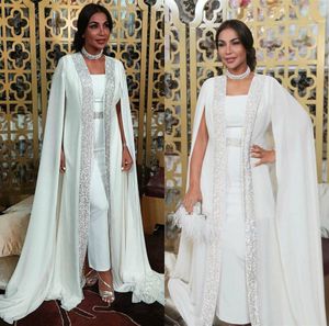 Elegante moeder van de bruid jurken kristal steentjes op maat gemaakt met kaap avondjurken formele jurken Dubai Arabische lovertjes Prom jassen