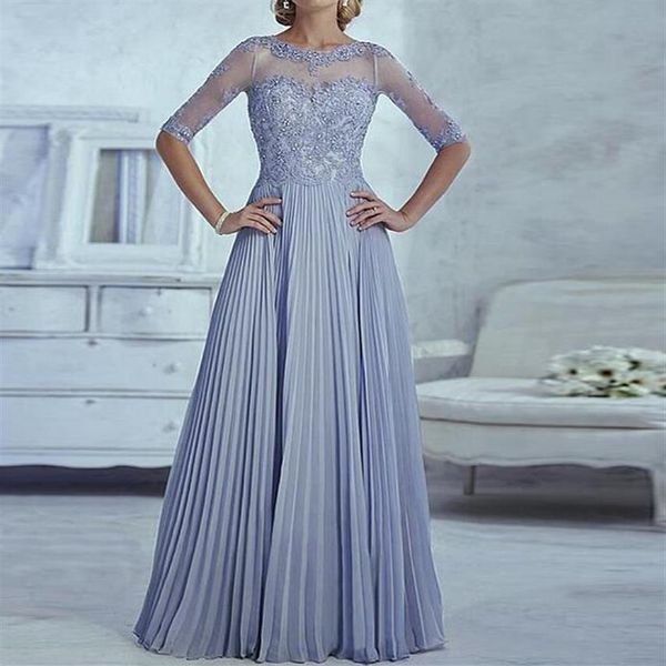 Vestidos elegantes para madre de la novia, apliques de media manga, moda personalizada, elegante, para mujer, vestido de fiesta de boda, 274w