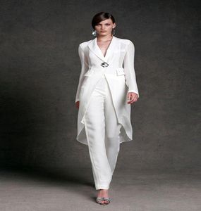 Élégant mère de la mariée pantalon costume pour la fête de mariage en mousseline de soie longue veste femme robes de soirée robes personnalisées robe de bal Blazer S8510209