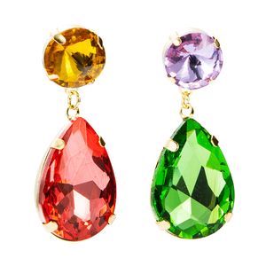 Elegante Multi Color Crystal Dangle Earring Temperament Geometrische Water Drop Diamond Oorbellen Meisje Party Brincos