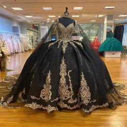 Élégant hors de l'épaule rose Quinceanera robes 2023 fleurs 3D perles appliques robe de bal douce 16 robe robes de 15 anos princesse mexicaine 01