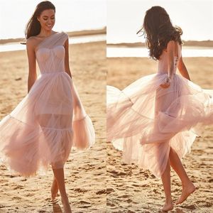 Elegante Een Schouder Mouwloze Avond Prom Dress Tulle Corset Maxi Fashions Outfits Thee-Lengte Homecoming Party Gown Vestidos De249g