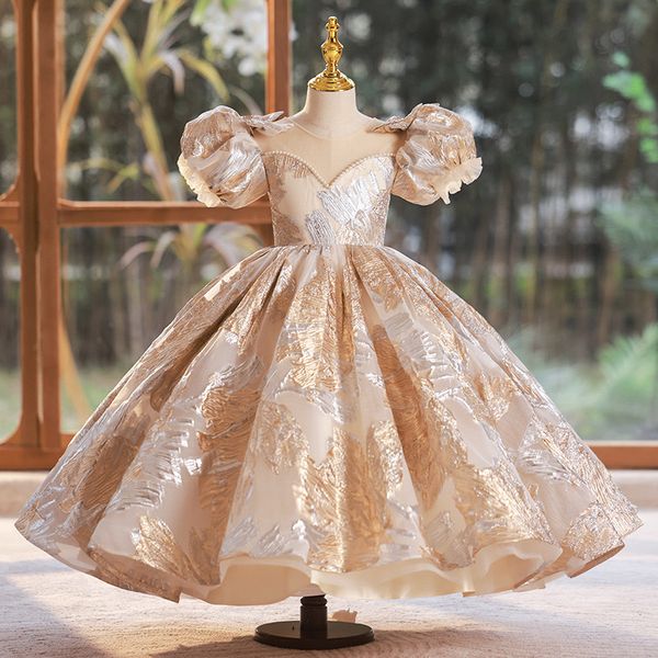 Elegante vestido de fiesta para ropa de niña Primer vestido de fiesta Vestidos de flores de boda de boda