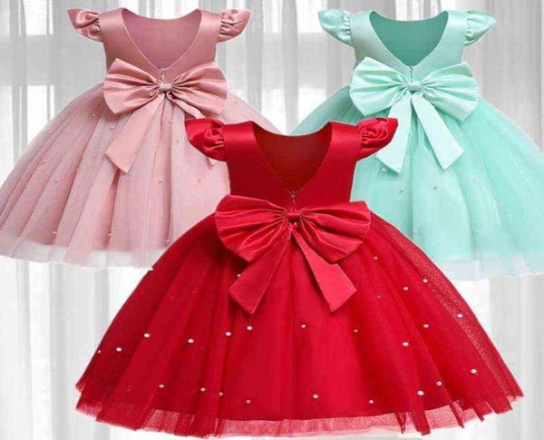 Robe de princesse de fête élégante pour fille nouvel an Costume rouge formel enfant fille robe de mariée soirée bal Tulle Tutu robe 9M5T G124315702