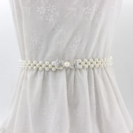 Fajas de boda elegante cinturón de perla cintura mujeres cinturones elásticos cinturones de vestir correa de cristal hembra cinturón para mujer hebilla de hebilla