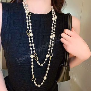 Colliers élégants en chaîne de perles multicouches pour femmes, Long collier de pull, vêtements de fête à la mode, accessoires bijoux cadeaux