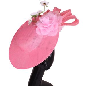 Elegant rose plume fascinator mariage Bridal Hairclip chapeau pour fête cocktail Headpied Lady Chic Floral Match Headswear 240430