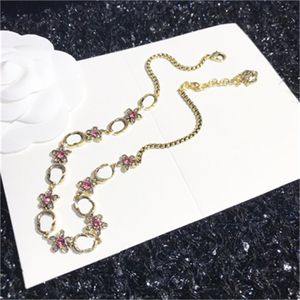 Élégant rose fleur pendentif colliers chaîne mince cercle connecté collier multi élément polyvalent femmes collier