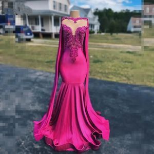 Elegante Roze Zeemeermin Prom Dresses Kralen Voor Afrikaanse Vrouwen 2024 Pure Hals Plus Size Formele Avond Gelegenheid Jurken Vestidos De Festa