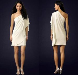 Elegante plisado de un hombro estilo griegos de estilo griegos vestidos de fiesta cortos de dos capas modernas con vestidos de fiesta de romance AE61507129896