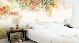 Elegant PO Wallpaper Rose Flower Mural Muraux 3D Paper personnalisé Paper pour enfants Chambre salon Girls Room Decor Design Interior Design Art 3113637