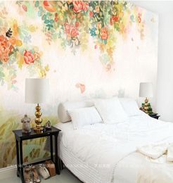 Elegant PO Wallpaper Rose Flower Mural mural 3d Fond d'écran personnalisé Chambre chambre salon Girls Room Decor Design Interior Design Art 3295334