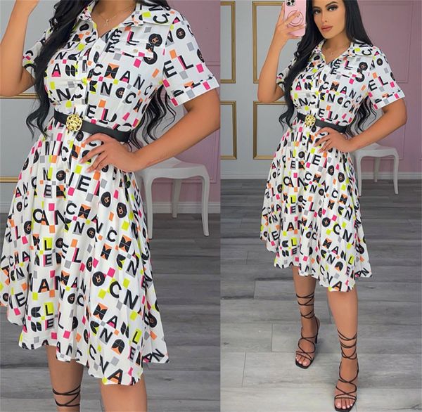 Elegante estampado hasta la rodilla Vestido de manga larga Mujer Diseñador Sexy Prom A-Line Vestidos plisados Fiesta delgada Oficina Verano Otoño Ropa de mujer Tamaño S-2XL