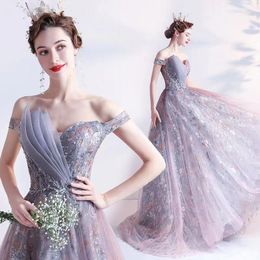 Élégant pourpre tulle de robes de mariée