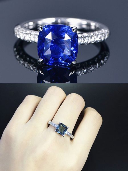 Élégant saphir topaze émeraude pierres précieuses diamants bleu cristal anneaux pour femmes or blanc couleur argent bijoux bijoux bague cadeau