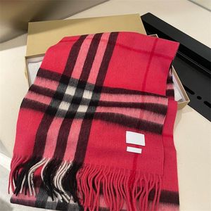 Elegante sjaalontwerpers winter heren echarpe kasjmier sjaals hoofdhals glad koudbestendig sciarpa rood kaki populaire grote ruit lange kwastjes luxe sjaals voor dames