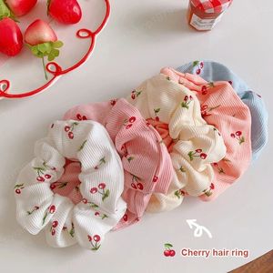 Elegante Scrunchies bandas elásticas para el cabello frutas Scrunchie moda diadema mujer chica Cola de Caballo titular accesorios para el cabello cereza