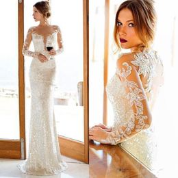 Sparkly Dubai paillettes sirène soirée robes de soirée longue 2021 blanc robe de fiançailles Illusion cou pleine manches Sexy bal robes de soirée