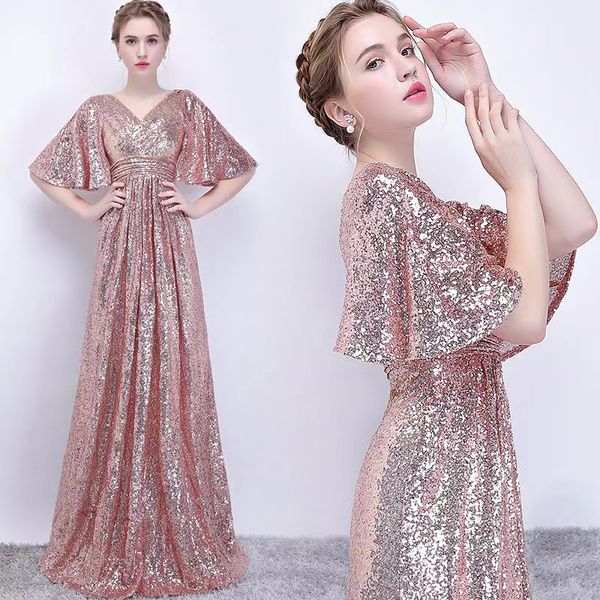 Élégant paillettes à paillettes Mère de la mariée Robes en dentelle Perles de soirée Formes de soirée Fabriquées sur mesure Robe invitée de mariage