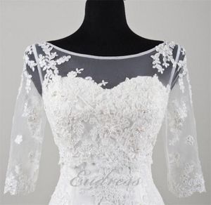 Élégante veste de mariée en dentelle pure Batesu manches longues Appliques Wrap gaine boléro de mariée sur mesure veste de haute qualité pour Weddi4954367