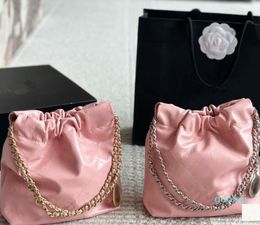 Elegant Simple Leather Diamond Women's Open Handbag Coin Decoration Metal Leather Chain Single Shoulder Crossbody Underarm Bag 20x20CM