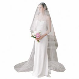 élégant voile de mariée monocouche lg voile de mariage doux voile de mariée accessoires de mariage châle de mariée blanc z9H7 #