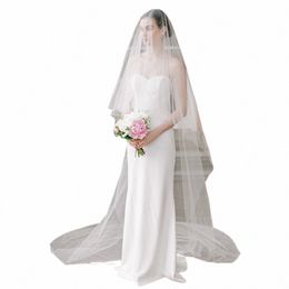 Élégant Veil de mariée unique LG Veille de mariage doux Vele Bridal Wedding Acntices Blanc Bridal Châle V5ND #