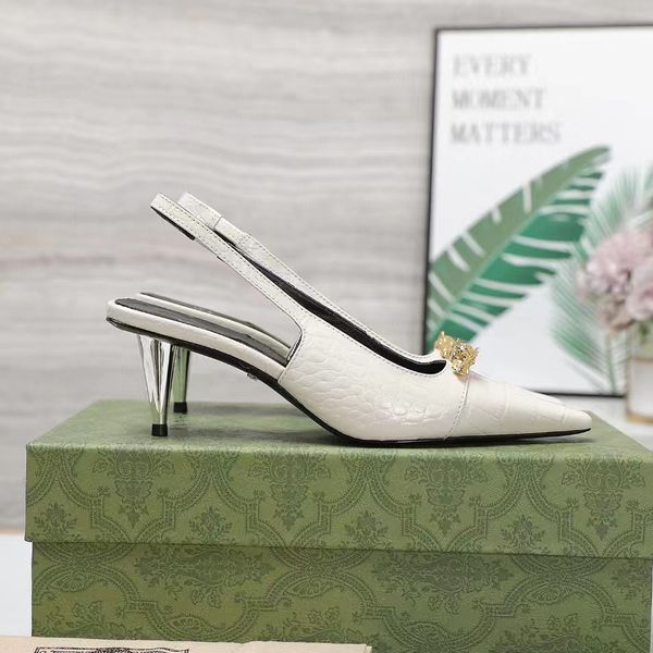 Elegantes Slingbacks Zapatos de vestir de tacón alto de 5,5 cm para mujer Zapatos de diseñador de lujo con punta cuadrada clásica Sandalias con hebilla con correa en el tobillo con patrón de piedra informal