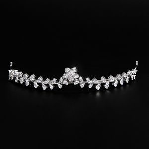 Diadèmes et couronnes de fleurs de mariage en cristal élégants pour femmes, couvre-chef de princesse, accessoires pour cheveux de mariée, bijoux cadeau