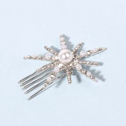Elegant Snowflake Hairpin Hair Clip Clip Accessoires enroudrés Perles en strasières