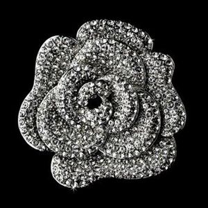 Élégant brillant plein strass cristal Diamante mariage mariée grande Rose fleur broche broche fête bal cadeau accessoire169j