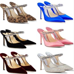 Élégant été marque Bing Baily robe de mariée chaussures talons hauts femmes cristal perle sangle femmes pompes bout pointu Sexy dame chaussure de marche EU35-43