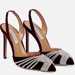 Élégant été Gatsby sandales chaussures spirale enveloppes sangle pompes talons aiguilles bout pointu dame gladiateur Sandalias WeddingPartyDress
