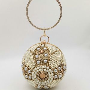 Elegante kwastjes ronde handtas bal portemonnees crysal avond clutch bags bruiloft diamant polsbruidsletten handtassen