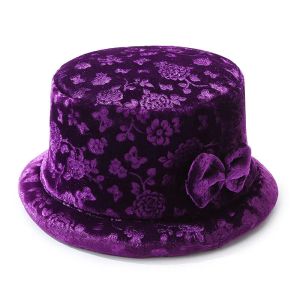 Chapeau chaud élégant avec nœud, casquettes en laine, pour dîner d'âge moyen, mode Vintage, ornement de tête, chapeau seau doux et épais