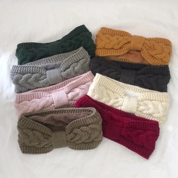 Bandeau en tricot chaud élégant pour femmes à fourrure à poil à la boite à largeur bordure de tête élastique à l'oreille plus chaude Crochet accessoires de cheveux turban