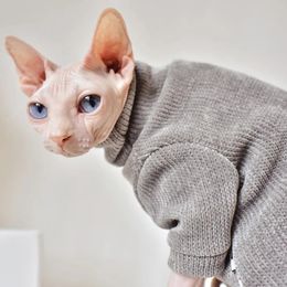 Elegante warme Sphynx kattentrui Mode Kitty haarloze kale kattenkleding voor katten Comfort winterjurk voor Sphynx kattenkleding 240315