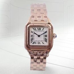 Reloj elegante para mujer, reloj para mujer, relojes de tanque, movimiento de cuarzo para mujer, reloj rectangular de platino y oro rosa con diamantes, regalos elegantes de acero inoxidable para mujer