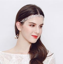 Bandeau de mariage élégant-couleur argent/or Rose CZ pierre pièces de tête de mariée cheveux vigne accessoires de cheveux de mariage