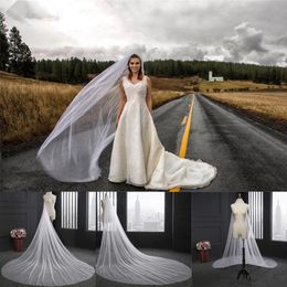 Voile de mariage élégant 3 mètres de long voiles de mariée doux avec peigne une couche couleur blanc ivoire mariée accessoires de mariage CPA078230S