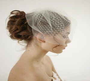 Voile de visage blanc élégant pour soirée de mariage, accessoires de cheveux courts à la mode, bon marché, filet Elavorate Simple, fard à joues de mariée Vei9474114